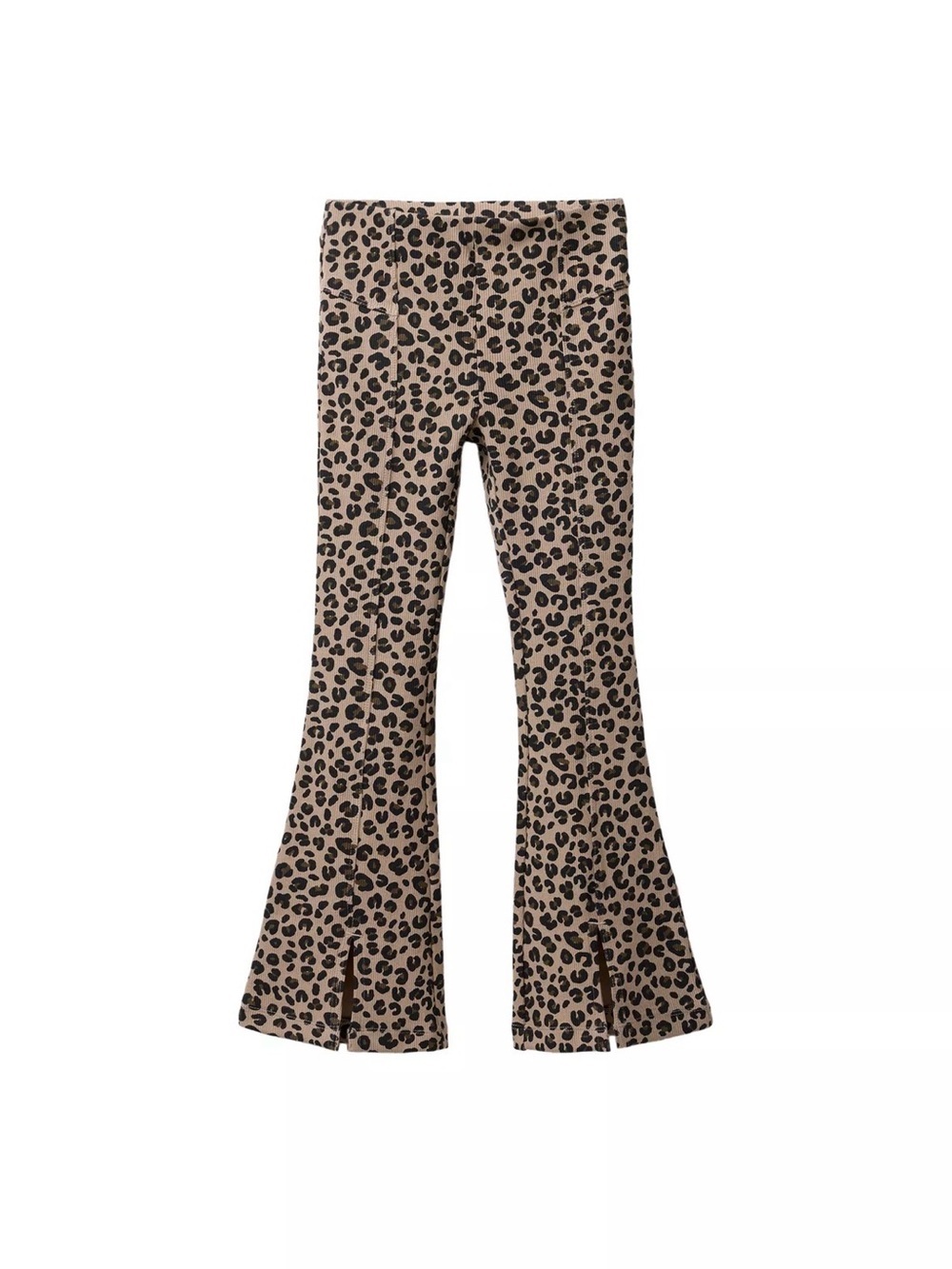 Zara Kids Leopard Bell Bottom Leggings - Tan & Black